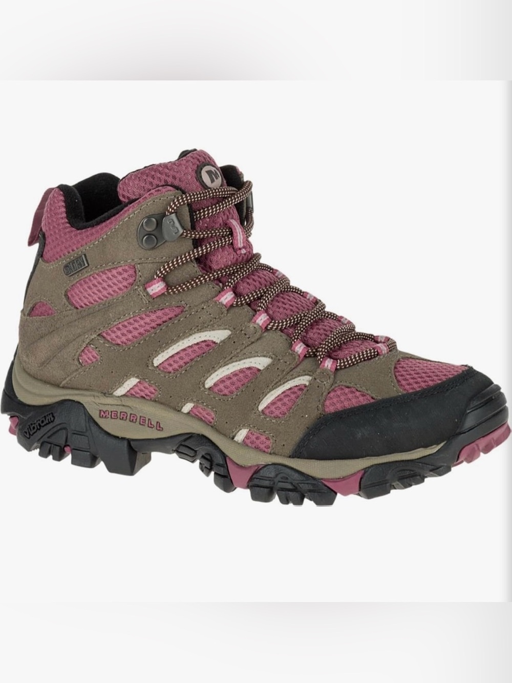 Merrell Women's Boulder/Blush Moab Mid Waterproof Hiking Boot Size 7.5